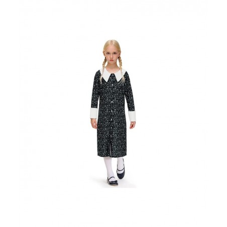 Girls Halloween Peter Pan Collar Button Down Vintage Black Dress 4-12 Years $29.48 Kids' Costumes