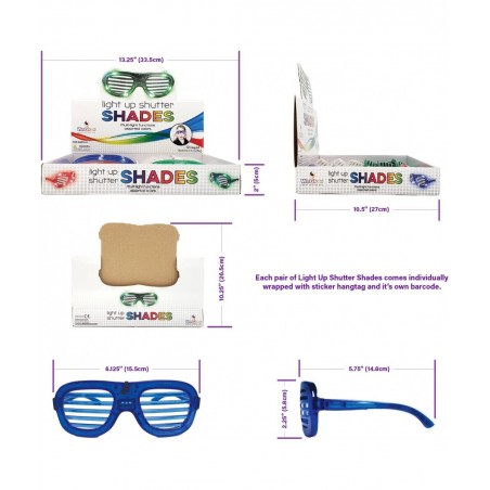 Light Up Shutter Shades for Parties Events Carnival Prize | LED Glasses | 12 Pack with Batteries $44.50 Kids' Party Favor Sets
