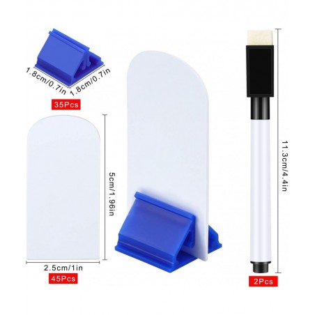 45 Pieces Blank Game Board Markers and 35 Pieces Game Card Stands with 2 Pcs Black Marker Pens Plastic Token Cards DIY Game M...
