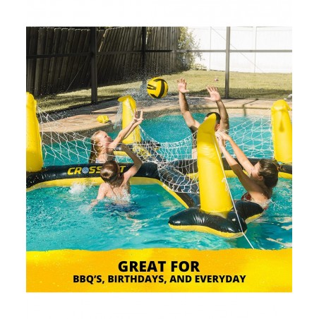 Inflatable H2O 4-Way Inflatable Volleyball Net for Adults & Family - Volleyball Net Pool Game - Quick Assemble and Portable -...