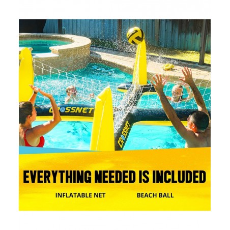 Inflatable H2O 4-Way Inflatable Volleyball Net for Adults & Family - Volleyball Net Pool Game - Quick Assemble and Portable -...