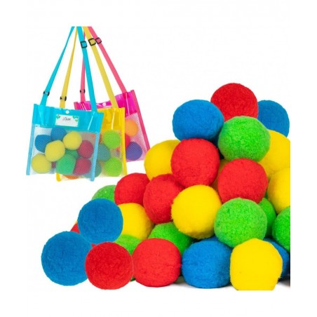 fozi cozi 52PCS Water Balls Toys with Mesh Beach Bag for Kids Ages 4-8 8-12 Summer Toys Reusable Water Balloons for Water Gam...