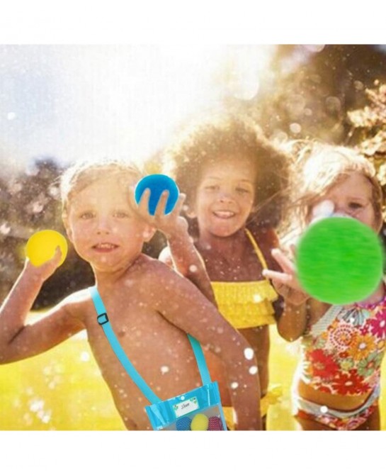 fozi cozi 52PCS Water Balls Toys with Mesh Beach Bag for Kids Ages 4-8 8-12 Summer Toys Reusable Water Balloons for Water Gam...