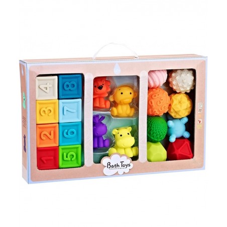 Baby Toys 0-6 to 12 Months Toddler Bath Toys Age 1-4 Sensory Toys Stacking Blocks Textured Multi Ball Set Infant Learning Mon...
