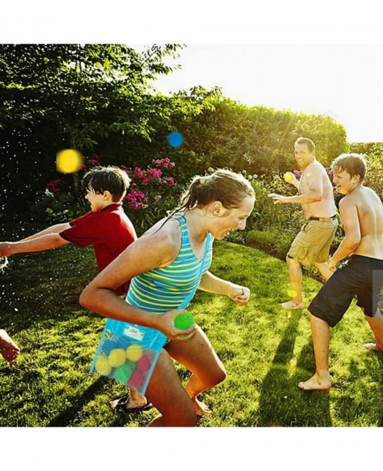 fozi cozi 52PCS Water Balls Toys with Mesh Beach Bag for Kids Ages 4-8 8-12 Summer Toys Reusable Water Balloons for Water Gam...