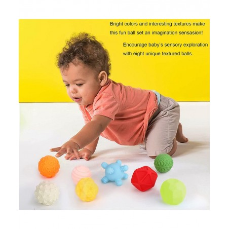 Baby Toys 0-6 to 12 Months Toddler Bath Toys Age 1-4 Sensory Toys Stacking Blocks Textured Multi Ball Set Infant Learning Mon...