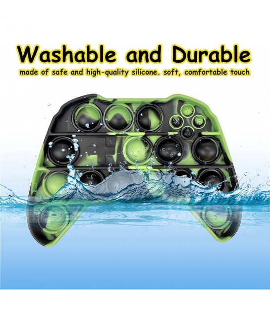 Push Pop Fidget Toy Game Controller Handle Gamepad Shape Tie-dye Popper Sensory Bubble Fidget Toy Silicone Popper Squeeze Toy...