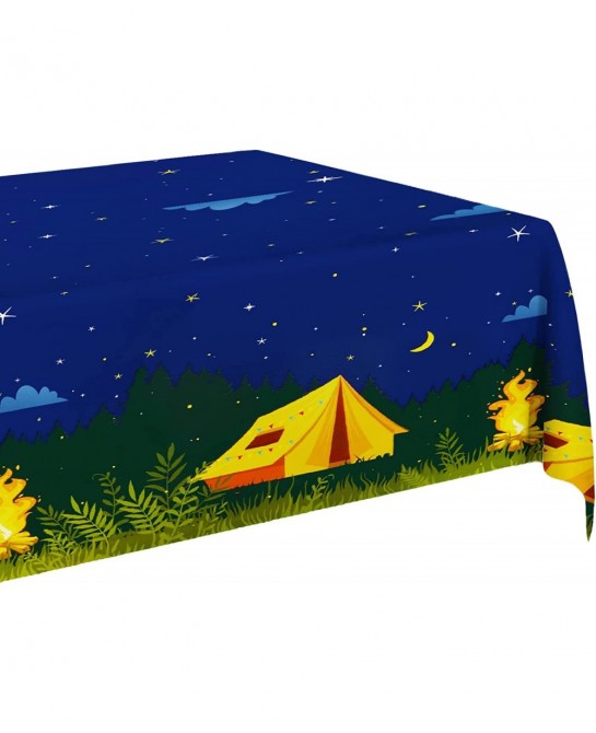 3pcs Camping Party Tablecloth for Kids Birthday Decorations Camping Adventure Backdrop Party Supplies Disposable Table Covers...