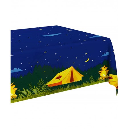 3pcs Camping Party Tablecloth for Kids Birthday Decorations Camping Adventure Backdrop Party Supplies Disposable Table Covers...