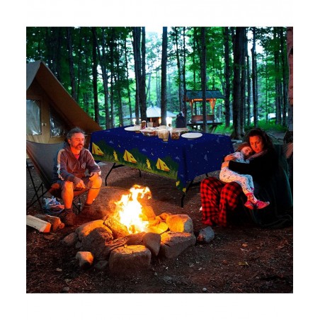 3pcs Camping Party Tablecloth for Kids Birthday Decorations Camping Adventure Backdrop Party Supplies Disposable Table Covers...