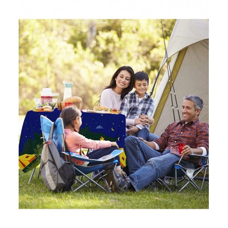 3pcs Camping Party Tablecloth for Kids Birthday Decorations Camping Adventure Backdrop Party Supplies Disposable Table Covers...