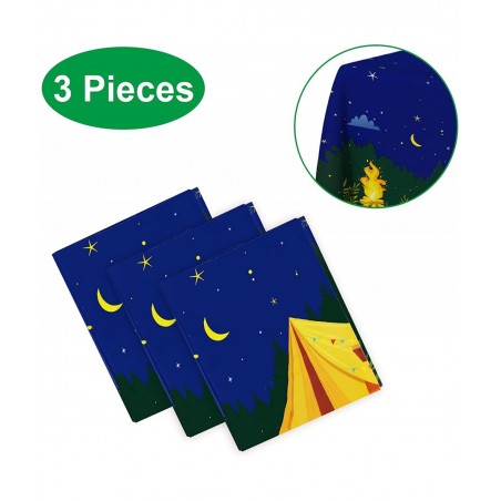 3pcs Camping Party Tablecloth for Kids Birthday Decorations Camping Adventure Backdrop Party Supplies Disposable Table Covers...