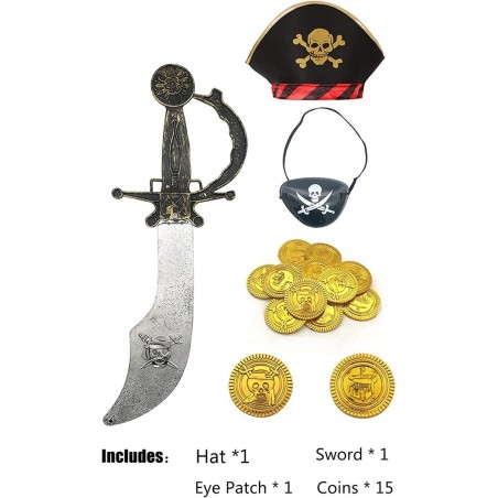 Girl Pirate Princess Costume Halloween Party Dress Up with Toys $34.61 Kids' Costumes