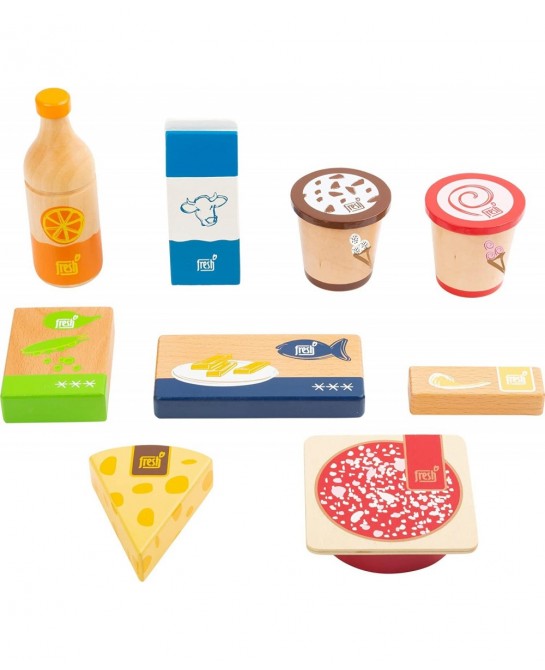 Wooden Toys Cold and Frozen "fresh" Products Play Set designed for children ages 3 years $33.45 Toy Kitchen Products