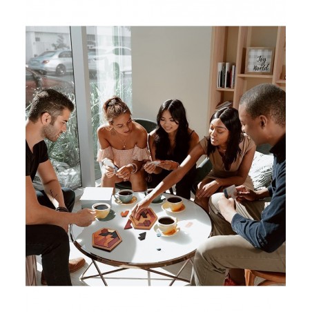 Hexagon Tangram Puzzle Wooden Puzzle for Children and Adults Challenging Puzzles Wooden Brain Teasers Puzzle for Adults Puzzl...