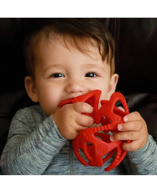 100% Silicone Tuggy Teether Ball (Blue/Red) - 2 Pack $22.84 Baby Teether Toys