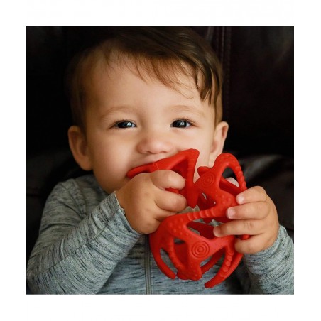 100% Silicone Tuggy Teether Ball (Blue/Red) - 2 Pack $22.84 Baby Teether Toys