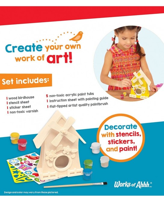 21637.03: Classic Wood Paint Kit - Windmill Birdhouse $25.10 Craft Kits