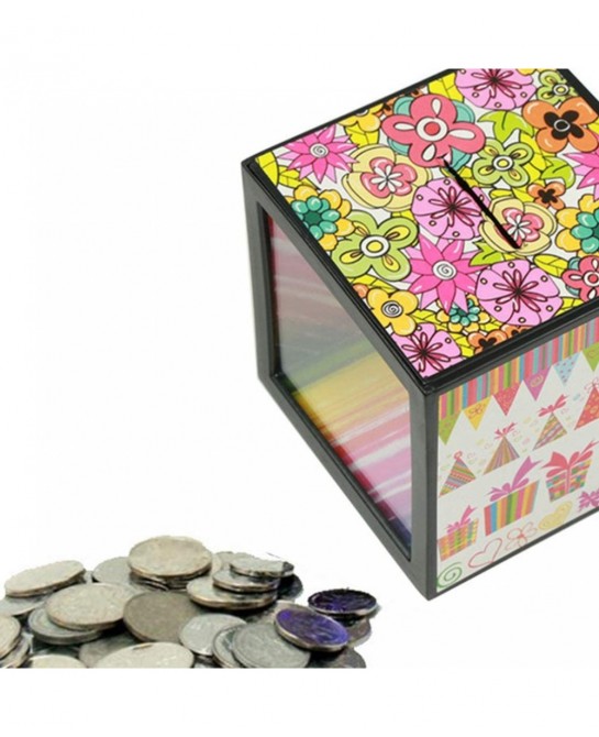 2pcs Magic Box Coin Bank Magic Tricks Party Favors Piggy Banks for Kids Party Supples Stocking Stuffers (Random Color and Pat...