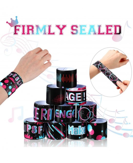 40 Pcs Music Party Favors Slap Bracelet for Kids Music Outer Space Theme Party Decorations Music Dance Wristbands Space Slap ...