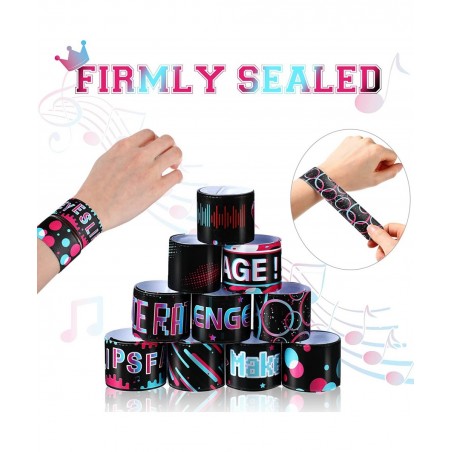 40 Pcs Music Party Favors Slap Bracelet for Kids Music Outer Space Theme Party Decorations Music Dance Wristbands Space Slap ...