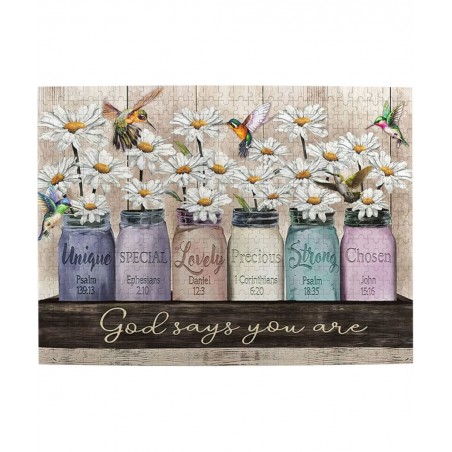 God Inspirational Jigsaw Puzzles Daisy Flower Motivational Jigsaw Puzzles for Adult and Teenagers Leisure Game Fun Toy Suitab...
