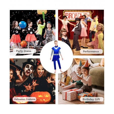 Zombies Alien Costume for Girls Halloween Outfits Set with Gloves 4-12Y $27.45 Kids' Costumes