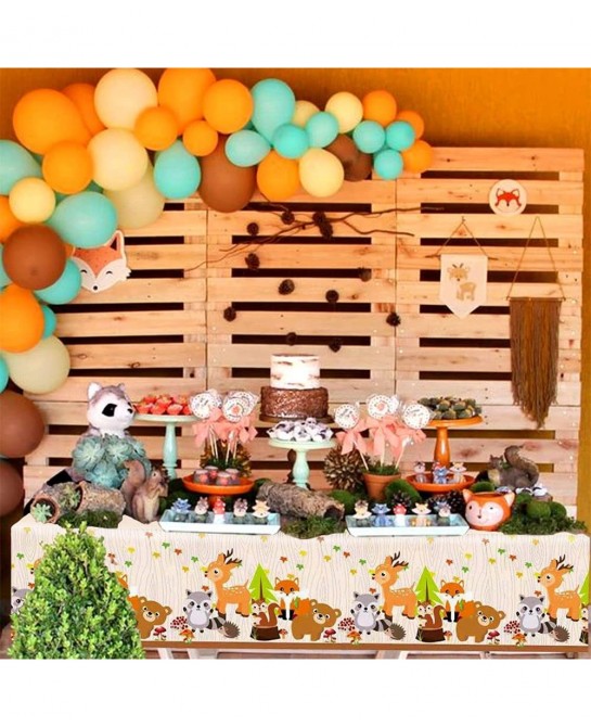 Woodland Party Supplies Woodland Party Tablecloth Woodland Animals Plastic Tablecloth Woodland Table Covers Woodland Animals ...