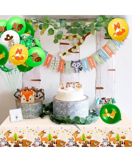 Woodland Party Supplies Woodland Party Tablecloth Woodland Animals Plastic Tablecloth Woodland Table Covers Woodland Animals ...