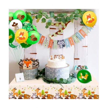 Woodland Party Supplies Woodland Party Tablecloth Woodland Animals Plastic Tablecloth Woodland Table Covers Woodland Animals ...
