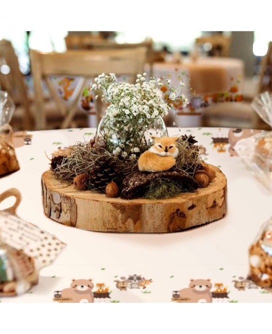 Woodland Party Supplies Woodland Party Tablecloth Woodland Animals Plastic Tablecloth Woodland Table Covers Woodland Animals ...