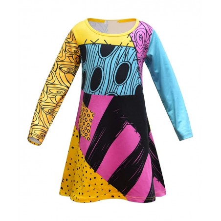 Kids Girls Sallys' Costume Halloween Dress Girls Princess Fancy T Shirt Dress $45.08 Kids' Costumes