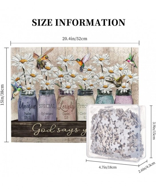 God Inspirational Jigsaw Puzzles Daisy Flower Motivational Jigsaw Puzzles for Adult and Teenagers Leisure Game Fun Toy Suitab...