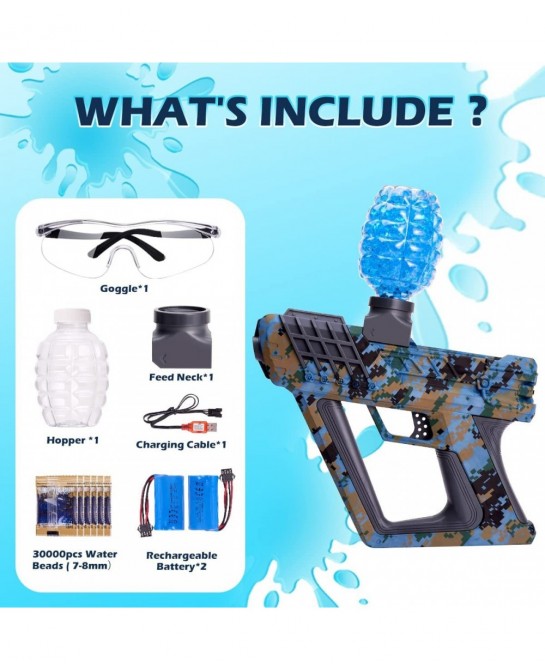 New Automatic Electric Gel Ball Blaster with 30000 Water Gel Ball & Goggles Rechargeable Gel Ball Blaster for Outdoor Activit...