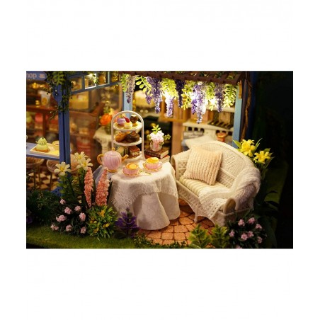 Dollhouse Miniature DIY House Kit Creative Room with Furniture for Romantic Artwork Gift-Rose Garden Tea House $69.63 Dollhouses