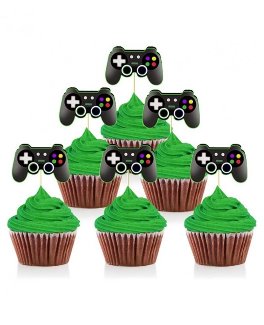 Video Game Controllers Cupcake Toppers-Gamepad Cake Picks Game Themed Birthday Anniversary Wedding Engagement Party Decoratio...