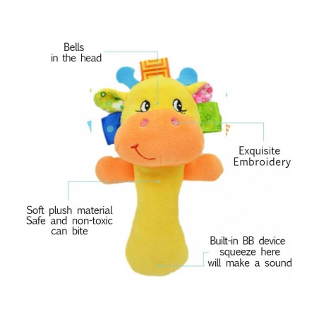 Cartoon Stuffed Animal Baby Soft Plush Hand Rattle Toys Infant Dolls - Giraffe and Monkey $17.66 Baby Rattles & Plush Rings