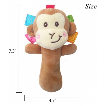 Cartoon Stuffed Animal Baby Soft Plush Hand Rattle Toys Infant Dolls - Giraffe and Monkey $17.66 Baby Rattles & Plush Rings