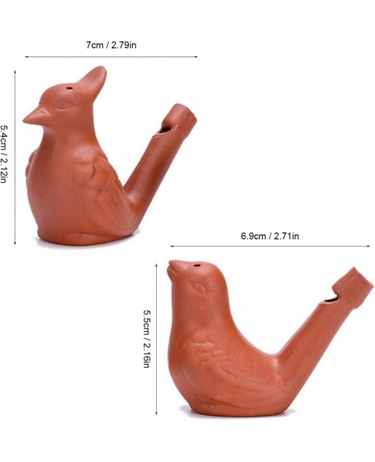 2Pcs Bird Water Whistles Funny Ceramic Water Whistles Warbler Bird Whistles Noise Makers Purple Clay Pottery Waterfowl Whistl...