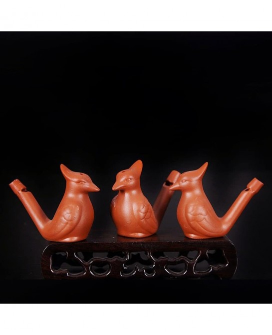 2Pcs Bird Water Whistles Funny Ceramic Water Whistles Warbler Bird Whistles Noise Makers Purple Clay Pottery Waterfowl Whistl...
