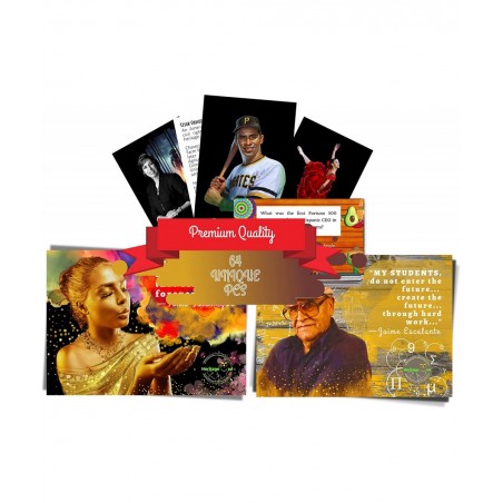64-PCS Hispanic Heritage Month Educational Flashcards Trivia Quiz Cards & Inspirational Posters | Digital Cards for Virtual L...