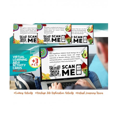 64-PCS Hispanic Heritage Month Educational Flashcards Trivia Quiz Cards & Inspirational Posters | Digital Cards for Virtual L...