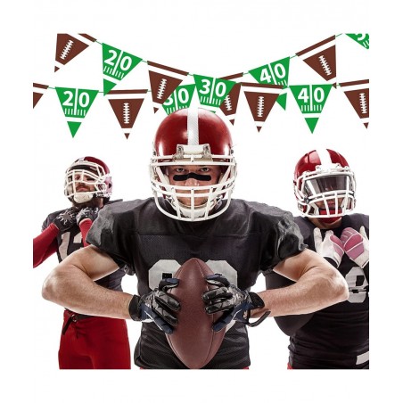 Football Party Supplies Football Paper Pennant Bunting American Football Theme Triangle Flags Banner for Birthday Party Decor...