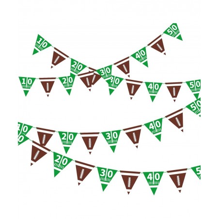 Football Party Supplies Football Paper Pennant Bunting American Football Theme Triangle Flags Banner for Birthday Party Decor...