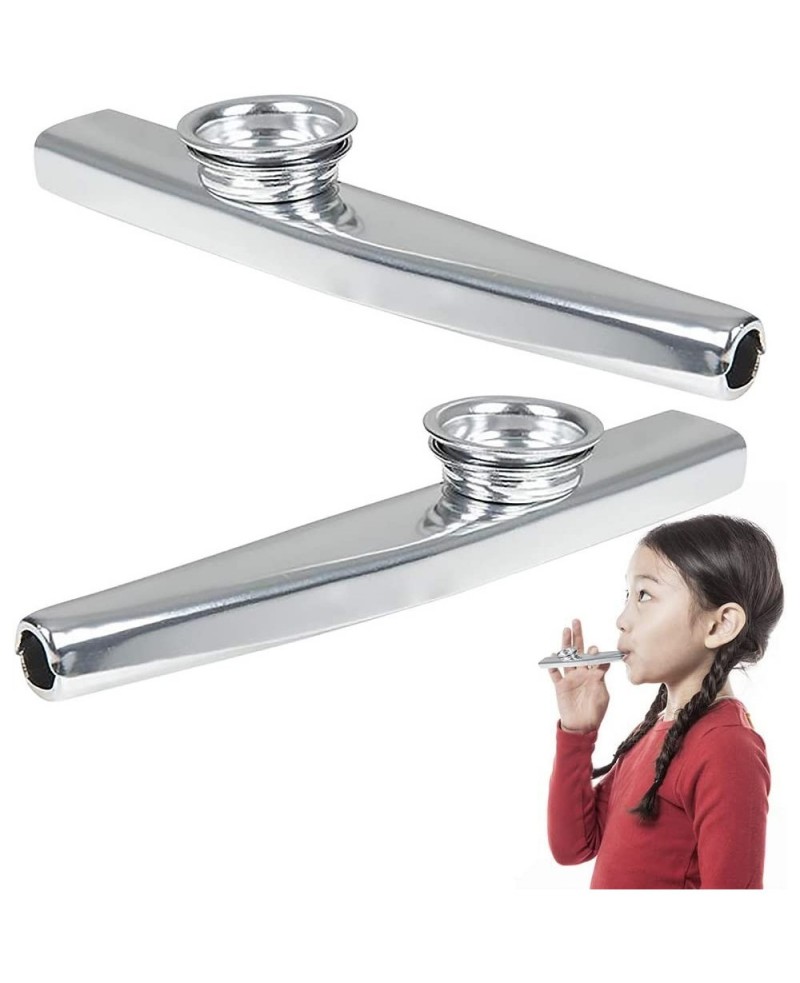 4.75 Inch Metal Kazoo - Set of 3 - Fun Humming Musical Instrument for Kids and Adults - Durable Music Toys - Cool Birthday Fa...
