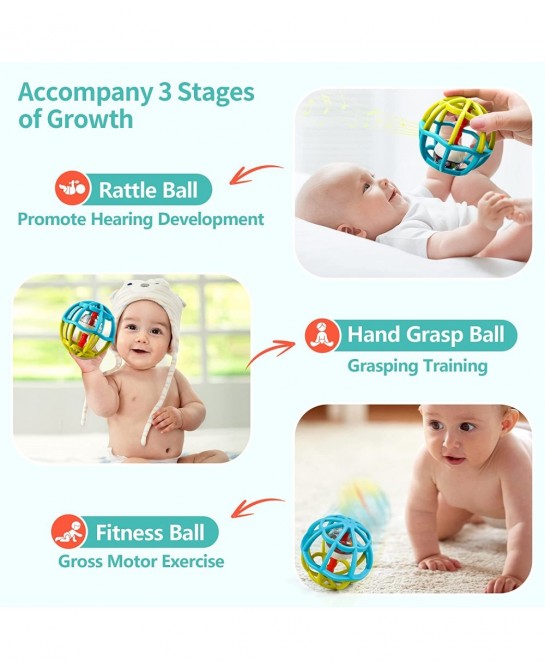 Baby Suction Cup High Chair Toys Infant Grab Spin Rattle Set Toddlers Table Tray Toy Sensory Development Ball Christmas Birth...