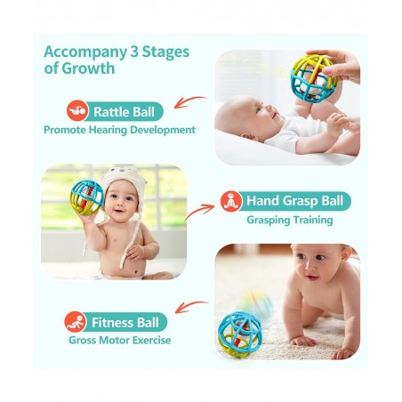 Baby Suction Cup High Chair Toys Infant Grab Spin Rattle Set Toddlers Table Tray Toy Sensory Development Ball Christmas Birth...