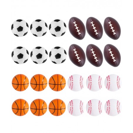 Mini Foam Sports Balls 24 Pack Balls for Kids Adults Mini Baseball Football Basketball Soccer Stress Ball Bulk Toy Little Big...