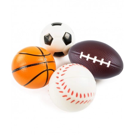Mini Foam Sports Balls 24 Pack Balls for Kids Adults Mini Baseball Football Basketball Soccer Stress Ball Bulk Toy Little Big...