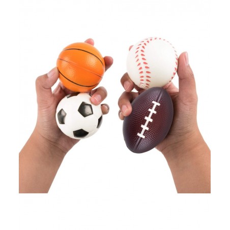 Mini Foam Sports Balls 24 Pack Balls for Kids Adults Mini Baseball Football Basketball Soccer Stress Ball Bulk Toy Little Big...